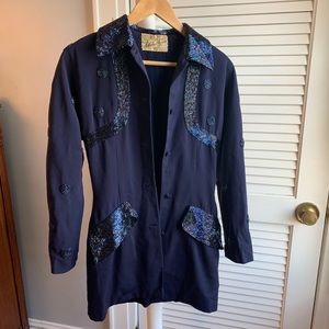 Vintage Hand-Sequined Fitted Jacket
